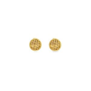 14KY Textured Post Earrings 9mm