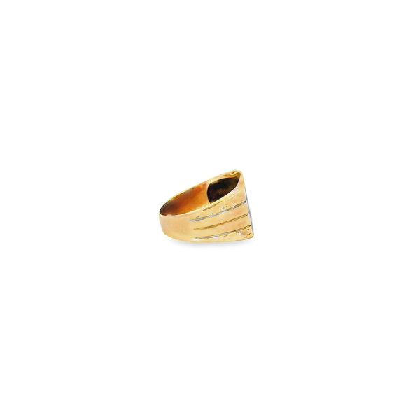 10K Yellow Gold 1960's 14mm Polished Signet Ring Size 10.5
