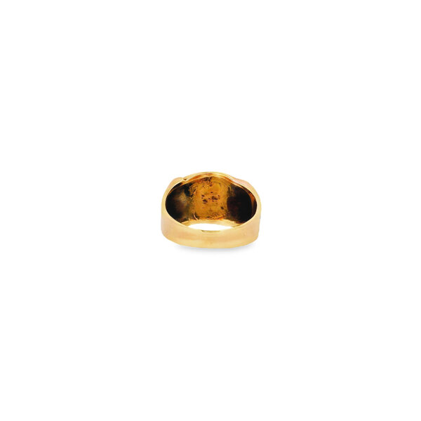10K Yellow Gold 1960's 14mm Polished Signet Ring Size 10.5