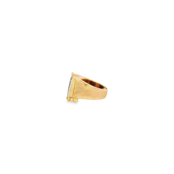 10K Yellow Gold 1960's 14mm Polished Signet Ring Size 10.5