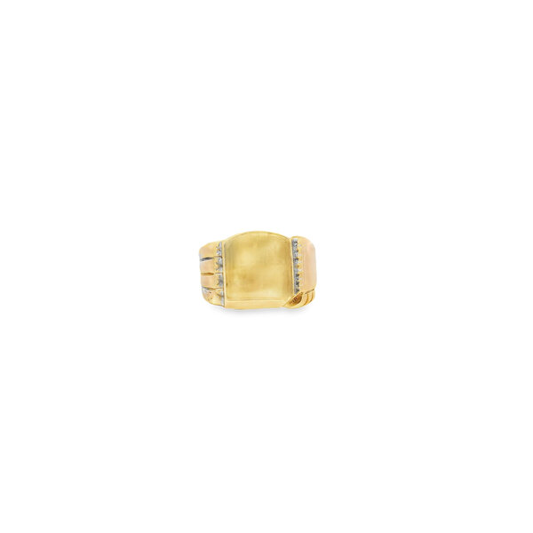 10K Yellow Gold 1960's 14mm Polished Signet Ring Size 10.5