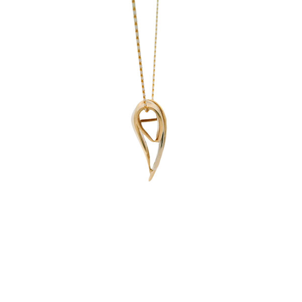 14K Yellow Gold 1970's-80's .25ct Diamond Structural Pendant 26x26mm