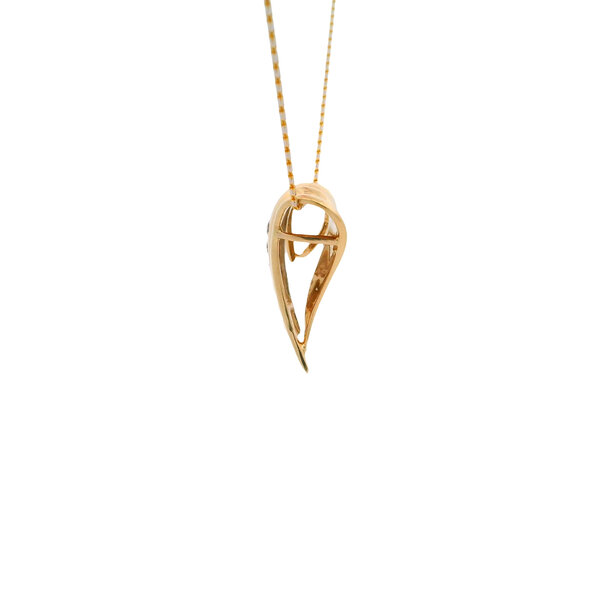 14K Yellow Gold 1970's-80's .25ct Diamond Structural Pendant 26x26mm