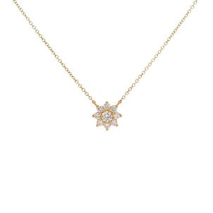 14KY .50ct Dia 8 Point Star Split Chain Necklace 16"-17"-18"