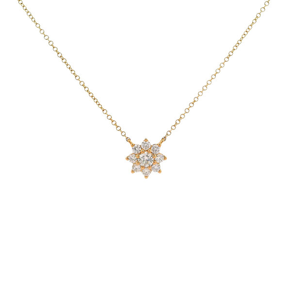 14K Yellow Gold .50ct Diamond 8 Point Star Split Chain Necklace 16"-17"-18"