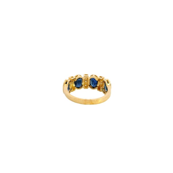 10K Yellow Gold 2.41ct Oval Sapphire & .15ct Diamond Band Size 6.25