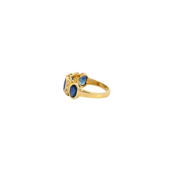 10K Yellow Gold 2.41ct Oval Sapphire & .15ct Diamond Band Size 6.25