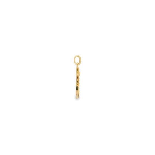 14K Yellow Gold .18ct Diamond Anchor Pendant 20x14mm