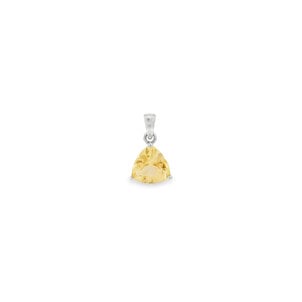 SS 2.12ct Trillion Cut Citrine Pendant 17x11