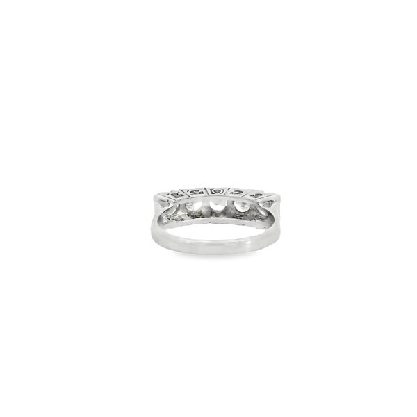 Platinum 1950's 1.03ct Diamond Bar Style Ring Size 6.25