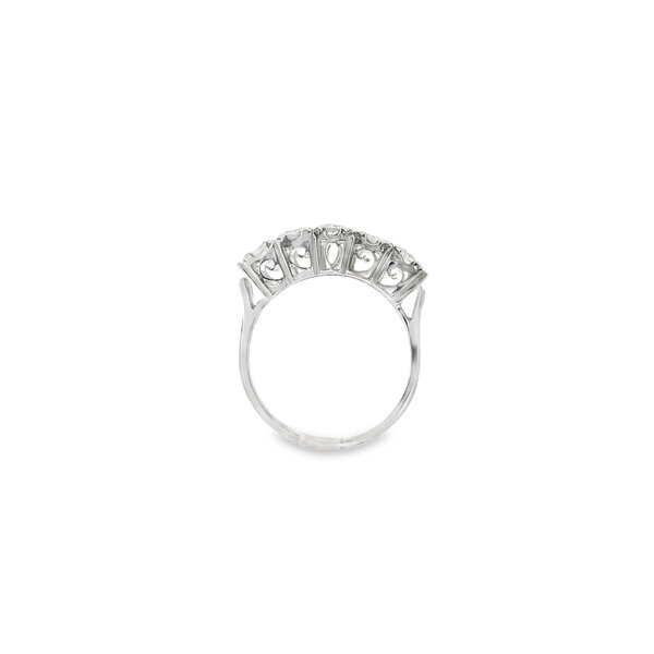 Platinum 1950's 1.03ct Diamond Bar Style Ring Size 6.25