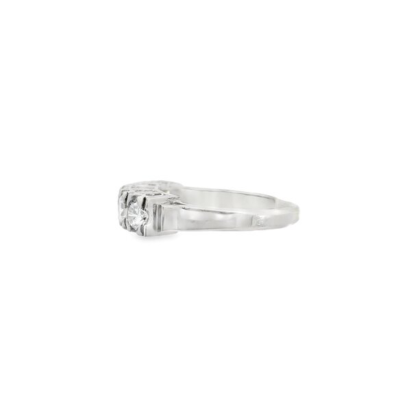 Platinum 1950's 1.03ct Diamond Bar Style Ring Size 6.25