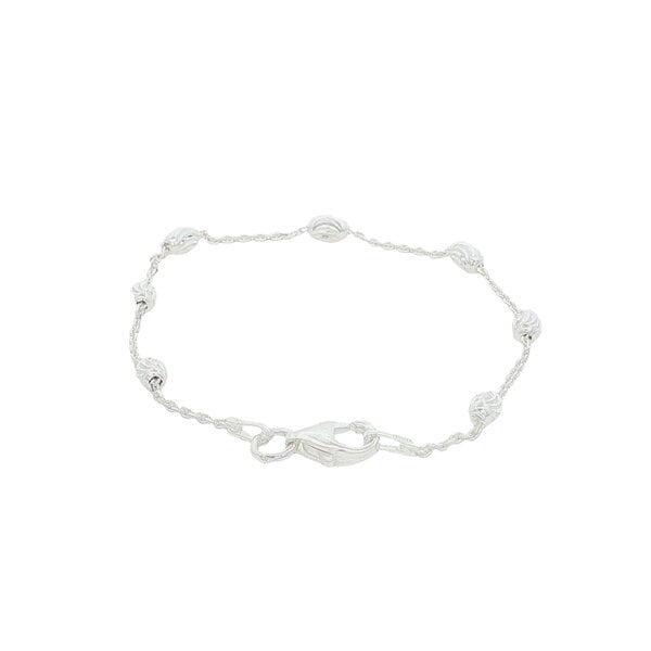 SS D/C Charleston Rice Bead Bracelet
