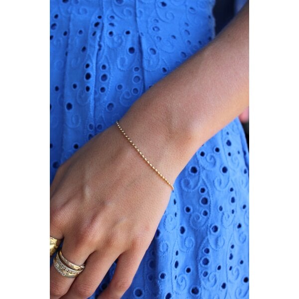 14K Yellow Gold Polished 1.5mm Rice Bead Bracelet