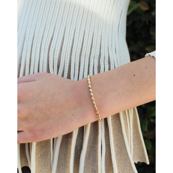 Yellow Gold Filled Charleston Rice Bead Bracelet