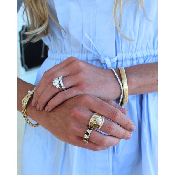 10K Yellow Gold 2.41ct Oval Sapphire & .15ct Diamond Band Size 6.25