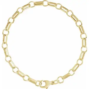 GF 5.3mm Polished Paperclip Bracelet 7"