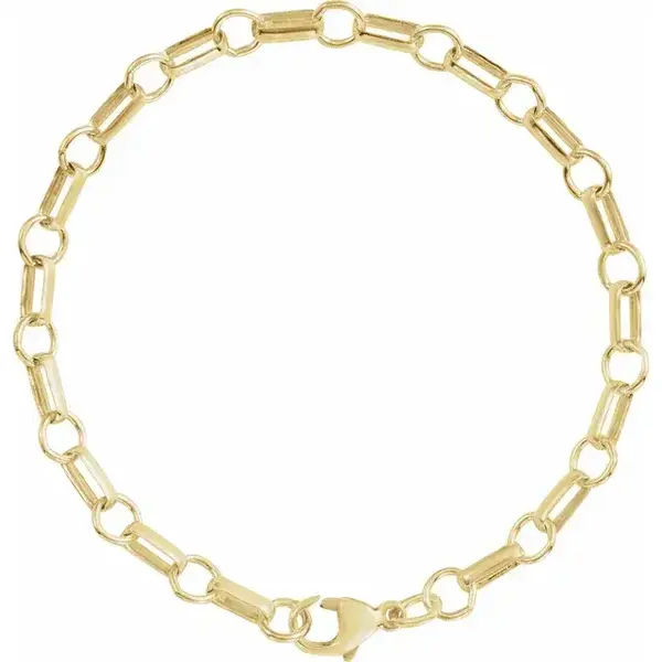 Gold Filled 5.3mm Polished Paperclip Bracelet 7"