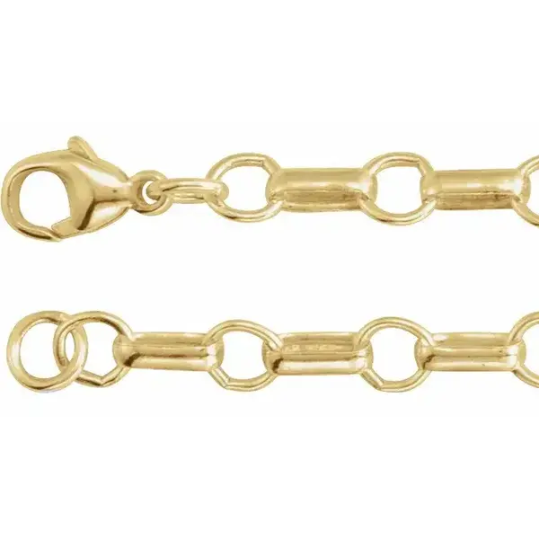 Gold Filled 5.3mm Polished Paperclip Bracelet 7"