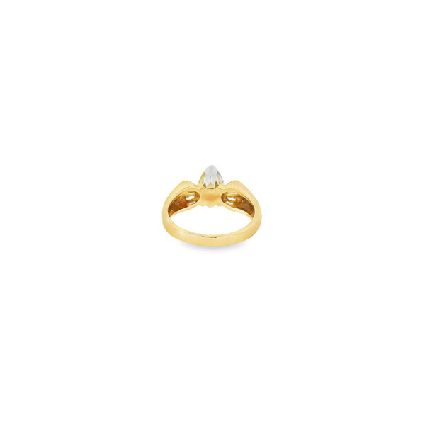 14K Yellow Gold 1980's 1ct Oval Lab Grown Fancy Yellow Diamond & .25ct Diamond Ring Size 6.5