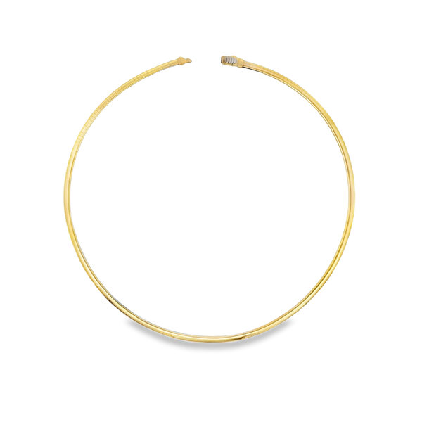 14K Yellow & White Gold 3mm Reversible Polished Omega 18"