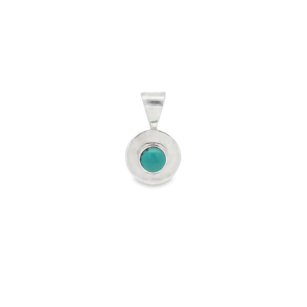 SS Round Bezel Turquoise Pendant