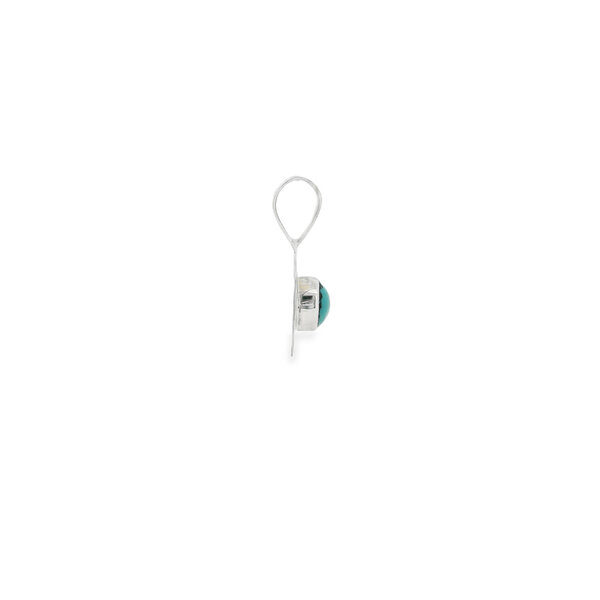 SS Round Bezel Turquoise Pendant