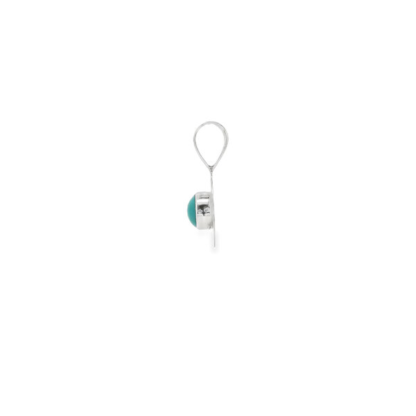 SS Round Bezel Turquoise Pendant