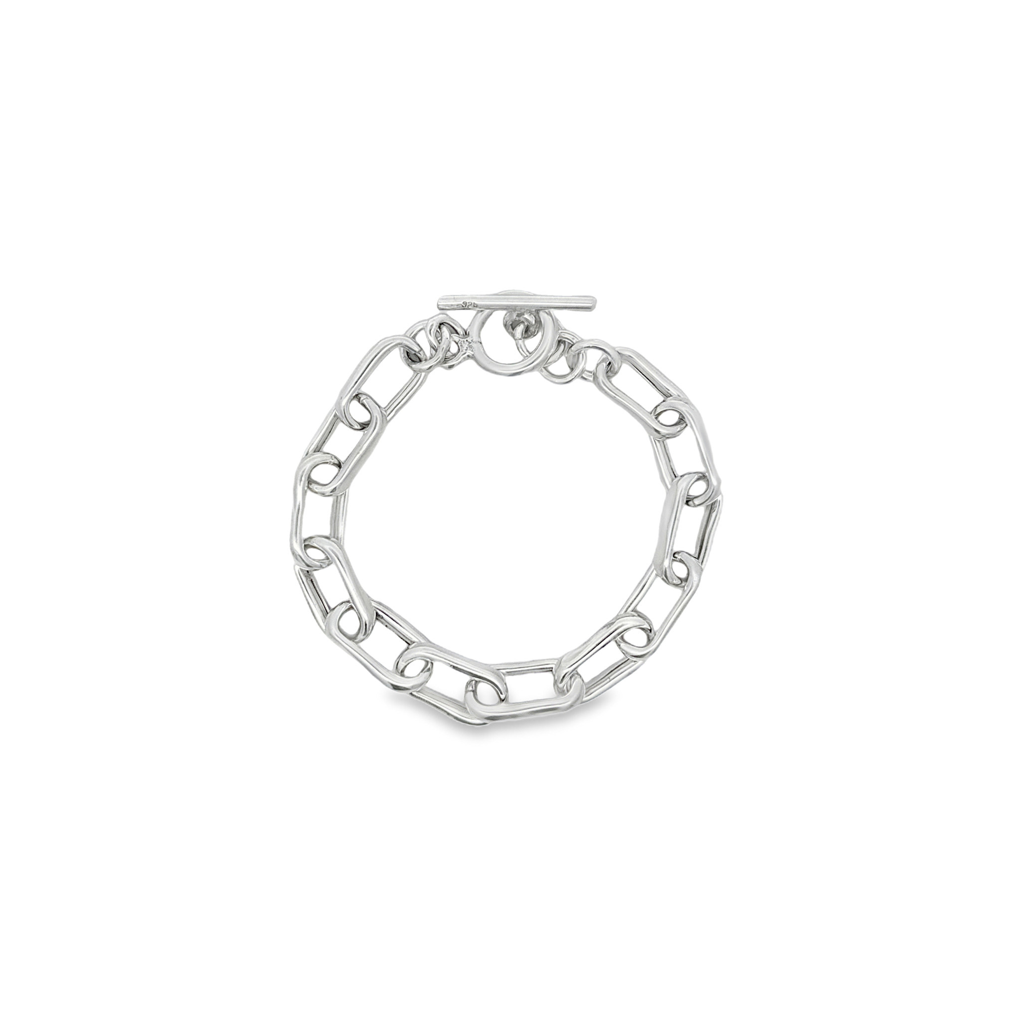SS 10mm Paperclip Toggle Bracelet 8