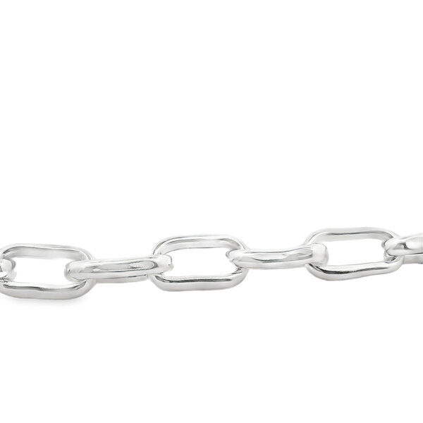 Sterling Silver 10mm Paperclip Toggle Bracelet 8"