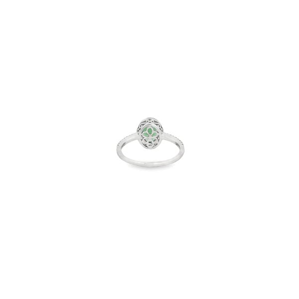 14K Yellow & White Gold 1.10ct Oval Emerald & .25ct Diamond Halo Ring Size 7
