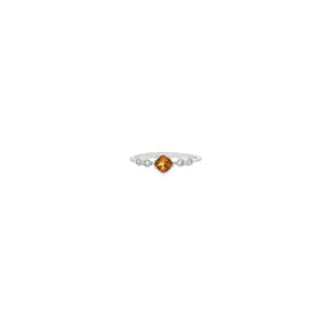 10KW .20ct Citrine .10ct Dia Milgrain Ring Sz 6.75
