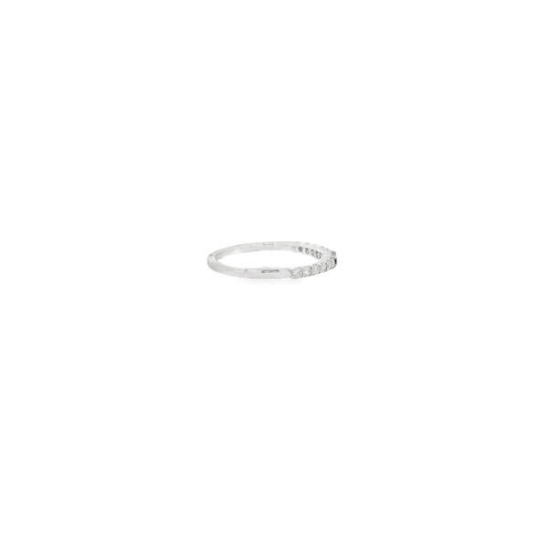 14K White Gold .07ct Baguette Sapphire .22ct Diamond Band Size 6.5