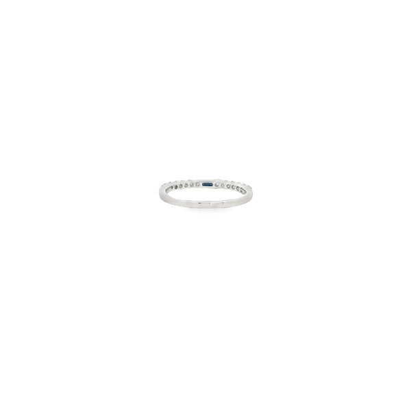 14K White Gold .07ct Baguette Sapphire .22ct Diamond Band Size 6.5