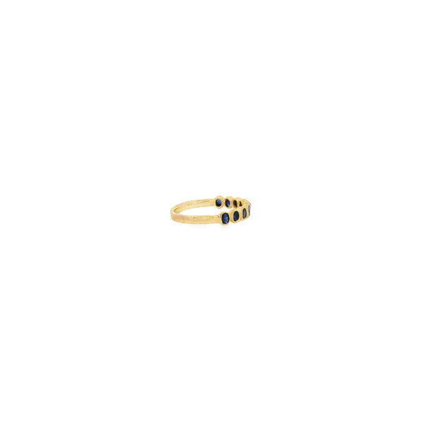 14K Yellow Gold .75ct Oval Sapphire Bezel Set Band Size 7