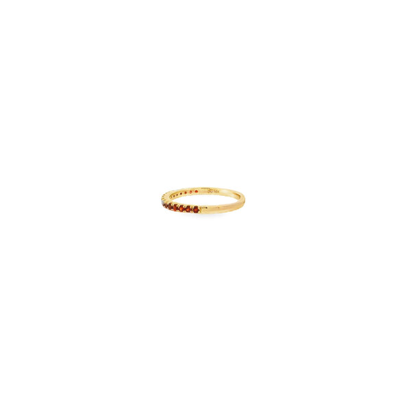 10K Yellow Gold .30ct Garnet 2mm Stackable Band Size 7