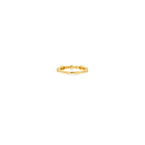 14K Yellow Gold .45ct Diamond Bezel Milgrain Band Size 6.5