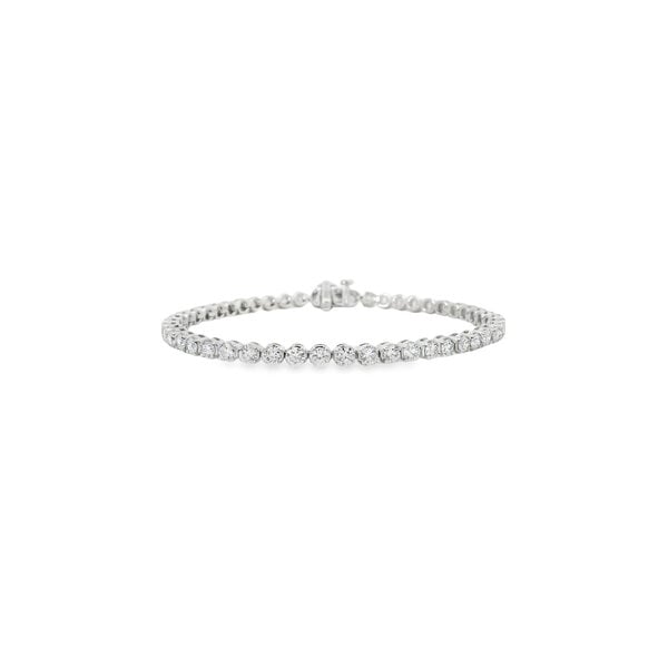 14K White Gold 5ct Round Lab Diamond Tennis Bracelet 7"