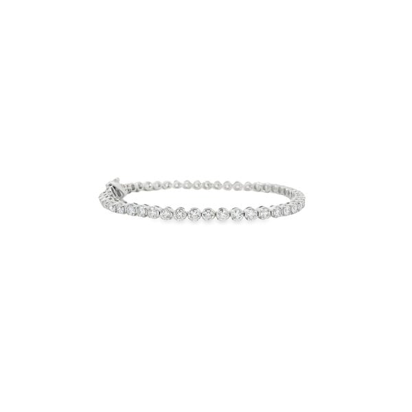 14K White Gold 5ct Round Lab Diamond Tennis Bracelet 7"