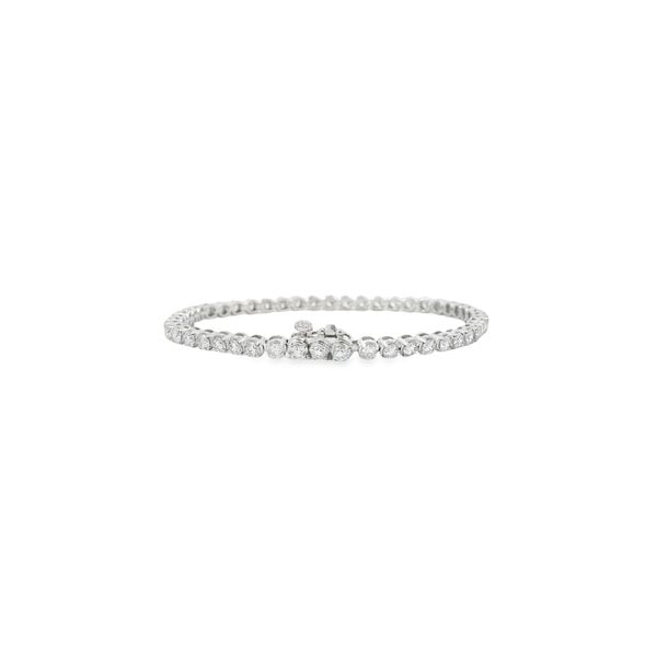 14K White Gold 5ct Round Lab Diamond Tennis Bracelet 7"