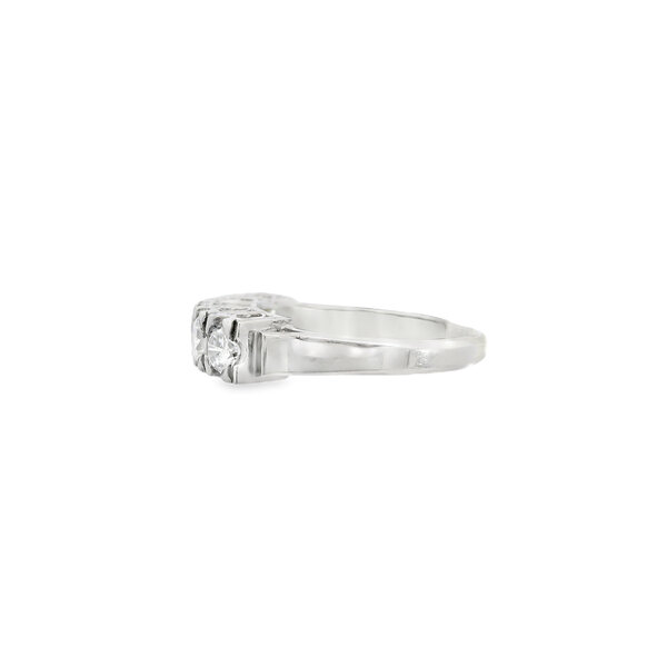 Platinum 1950's 1.03ct Diamond Bar Style Ring Size 6.25