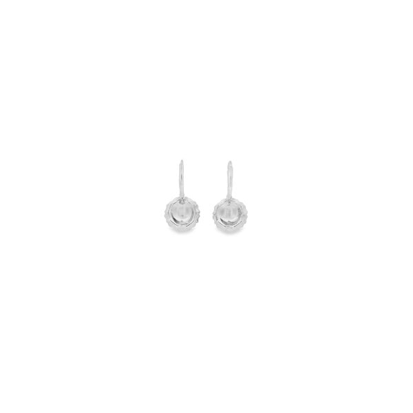 Sterling Silver GC Original Diamond Cut Cubic Zirconia Camellia Leverback Earrings XS