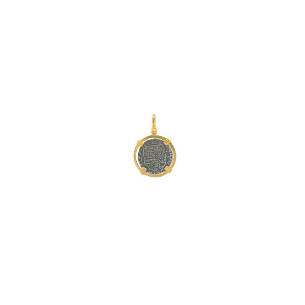 14K Yellow Gold & Authentic Sterling Silver Replica Atocha 7713-GS
