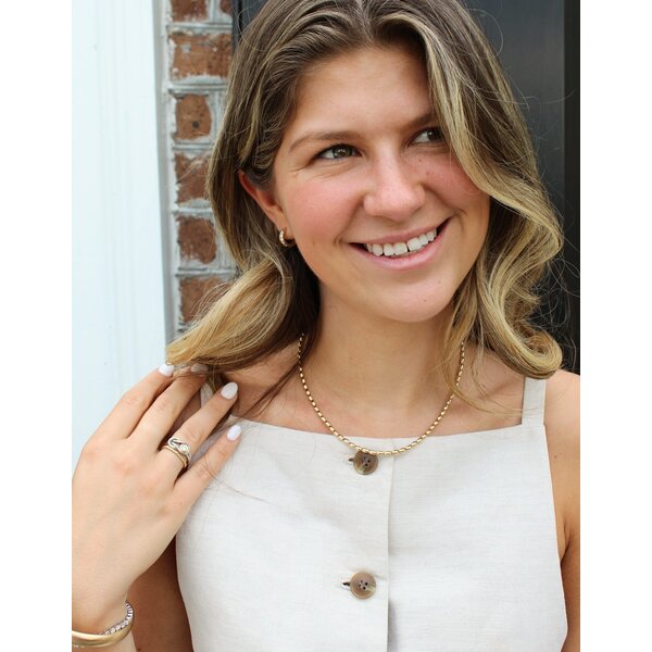 Yellow Gold Filled Charleston Rice Bead Necklace