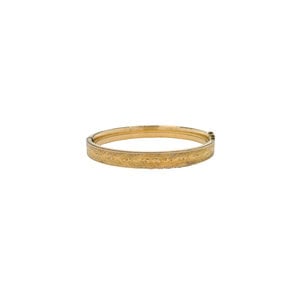 Gold Filled 1930's 8mm Textured Leaf Patterned Hinged Bangle 7.75"