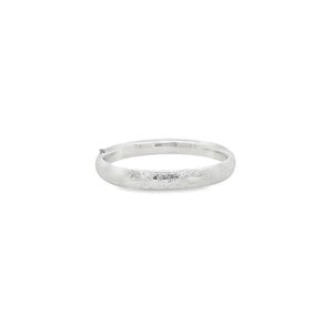 SS 1930's 9mm Polished Floral Hinged Bangle 7.5"