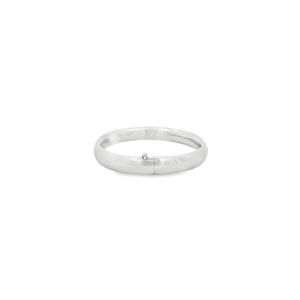 Sterling Silver 1930's 9mm Polished Floral Hinged Bangle 7.5"