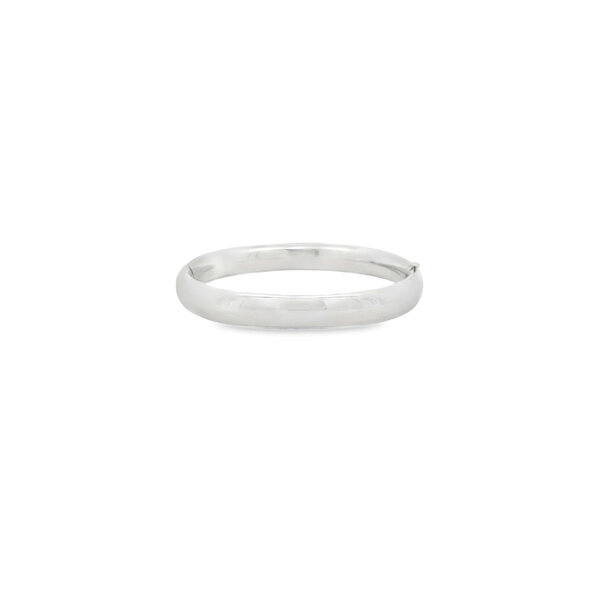 Sterling Silver 1930's 9mm Polished Floral Hinged Bangle 7.5"