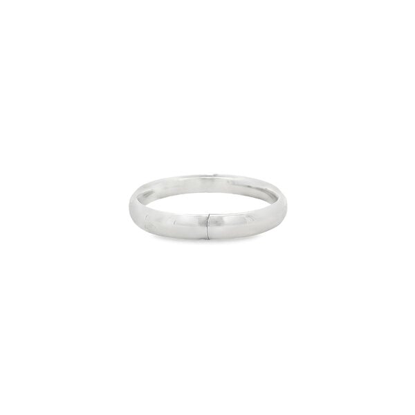 Sterling Silver 1930's 9mm Polished Floral Hinged Bangle 7.5"