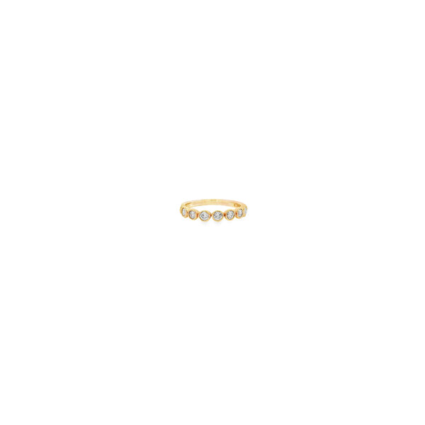 10K Yellow Gold .50ct Diamond Bezel Bubble Band Size 7